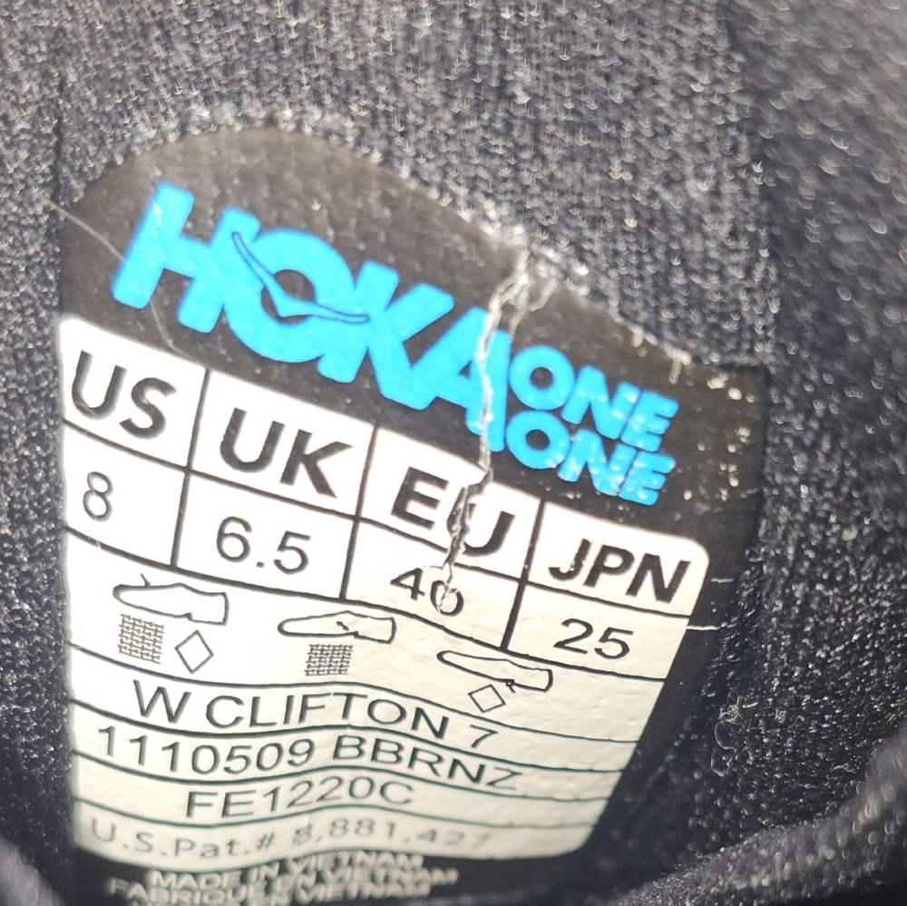 Hoka One One Women Size 8 Black Running Shoes 1110509. - Picture 10 of 10